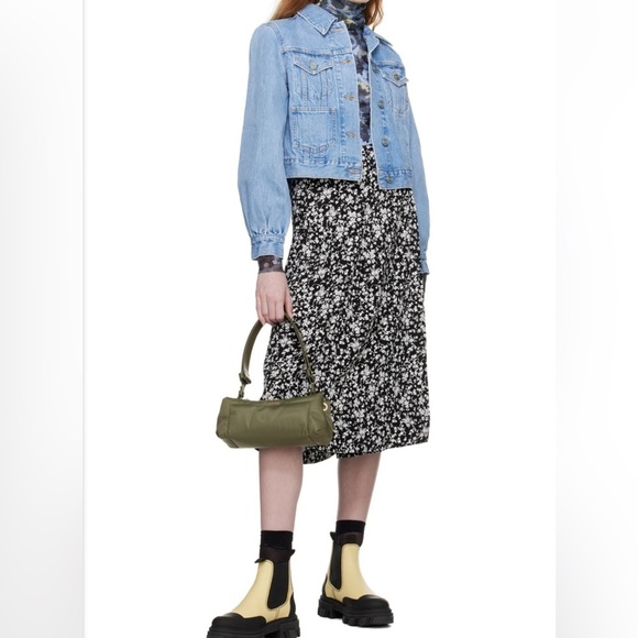Ganni Floral Print Pleated Wrap Skirt - Picture 1 of 16